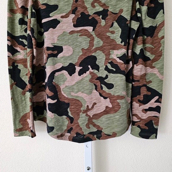 VERONICA BEARD Porter Camouflage Print Puff Long Sleeve Pullover Top Sz XS - Picture 7 of 12